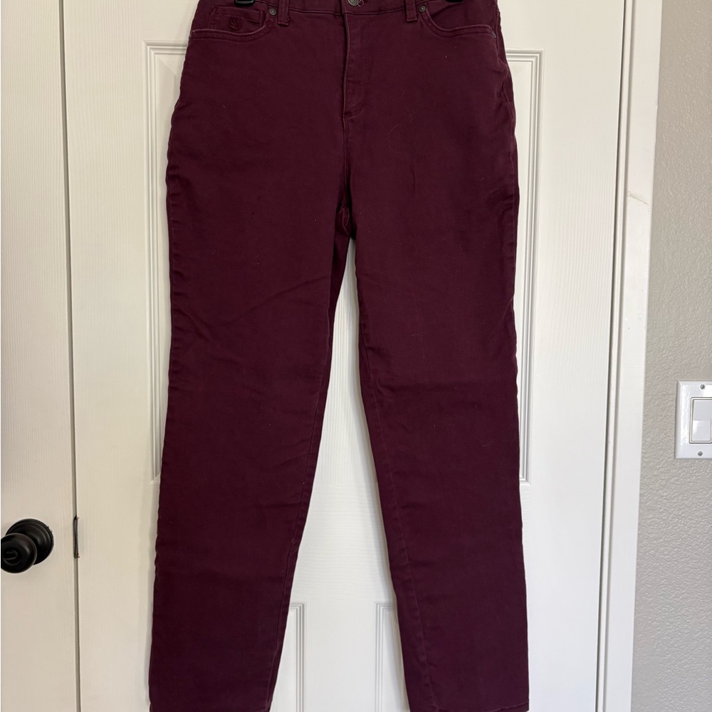 Gloria Vanderbilt Straight-Leg Jeans in Wine